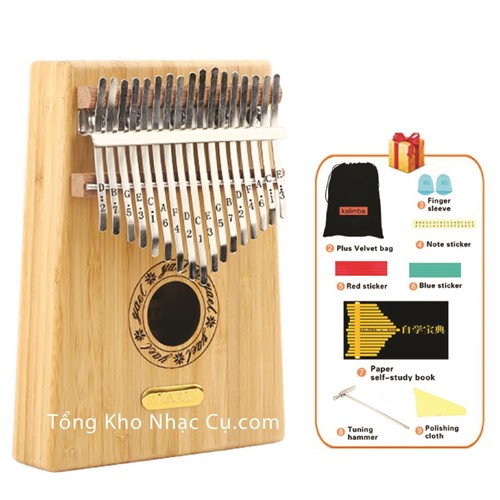 Đàn Kalimba Yael 17 Phím Gỗ Trúc Y17B (Mbira Thumb Finger Piano 17 Keys)